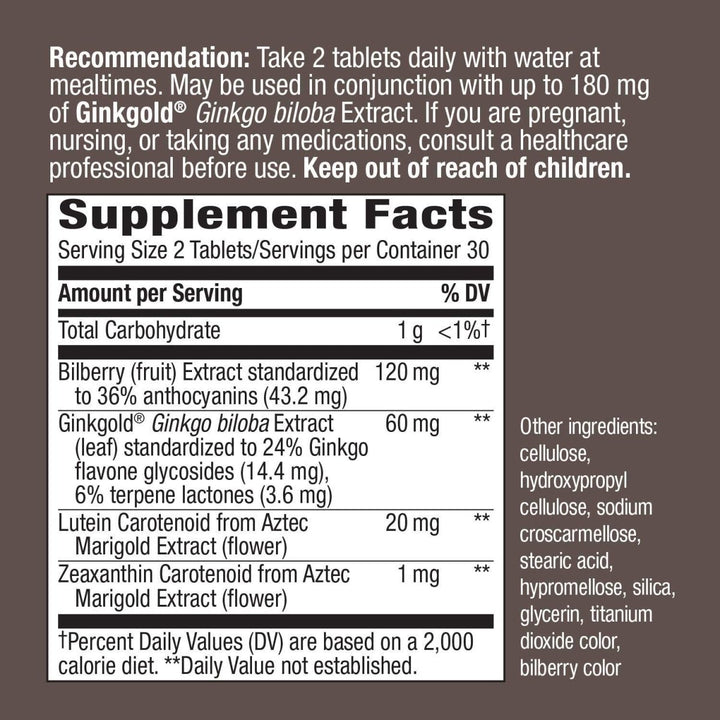 Nature's Way, Ginkgold Eyes, 60 Vegan Tablets (Pack of 4) - The Oasis of Health