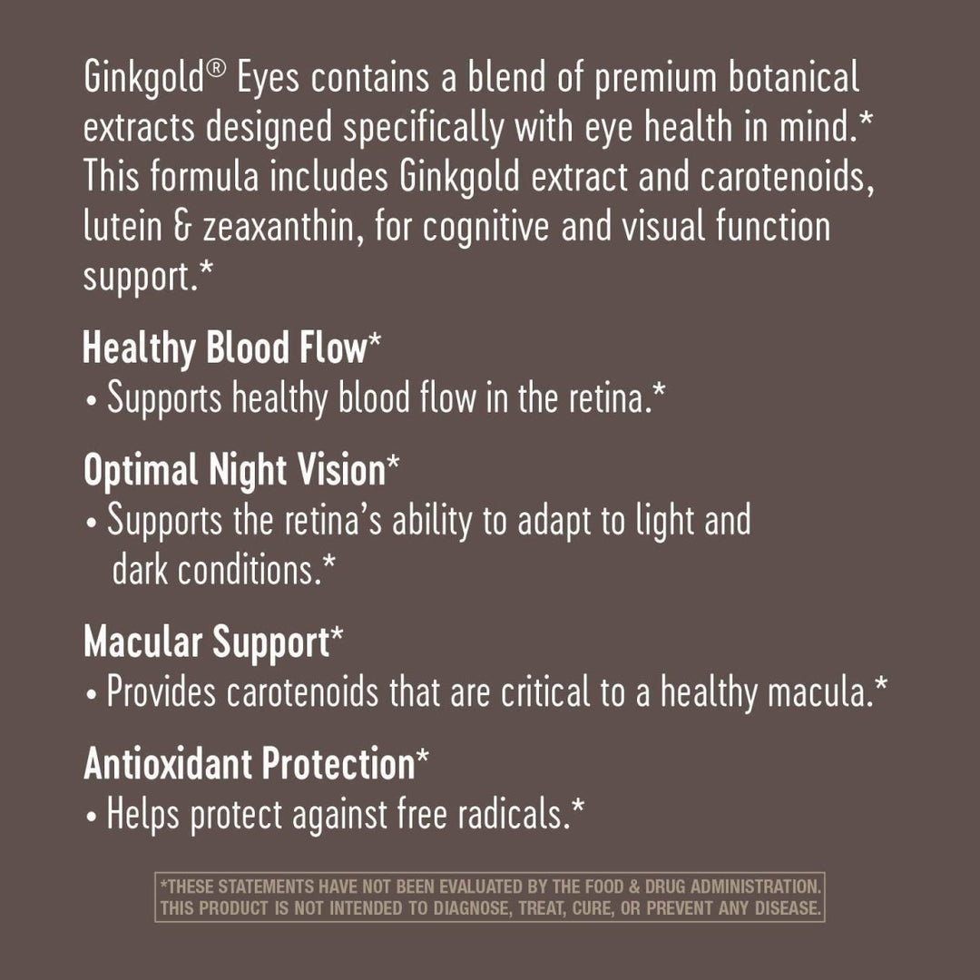 Nature's Way, Ginkgold Eyes, 60 Vegan Tablets (Pack of 4) - The Oasis of Health