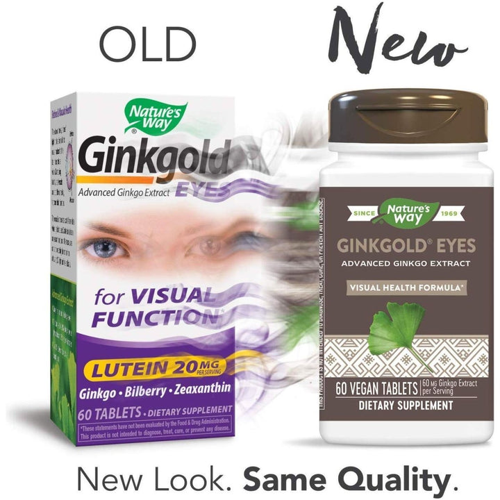 Nature's Way, Ginkgold Eyes, 60 Vegan Tablets (Pack of 4) - The Oasis of Health