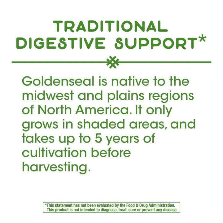 Nature's Way Goldenseal Root - Traditional Digestive Support in 50 Vegan Capsules - The Oasis of Health