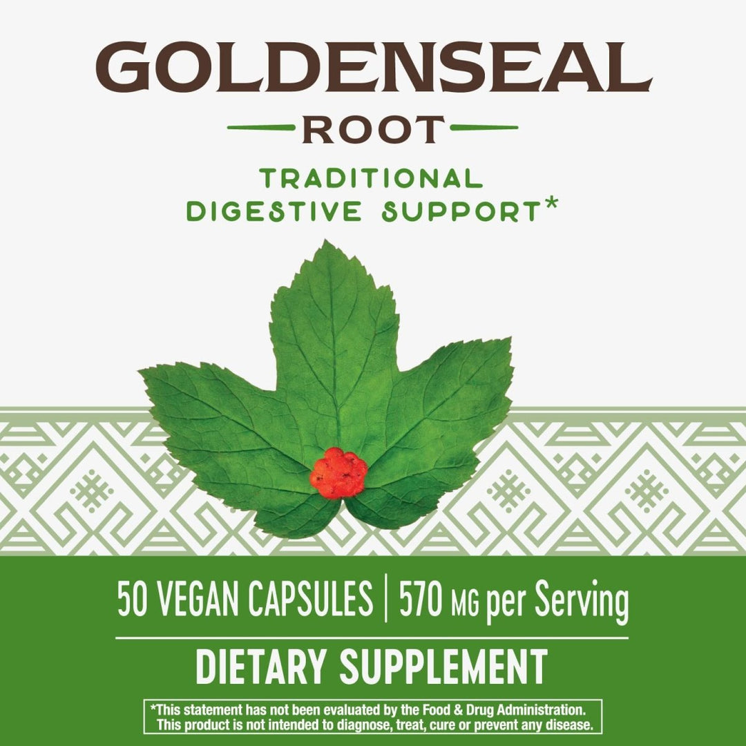 Nature's Way Goldenseal Root - Traditional Digestive Support in 50 Vegan Capsules - The Oasis of Health