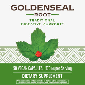 Nature's Way Goldenseal Root - Traditional Digestive Support in 50 Vegan Capsules - The Oasis of Health
