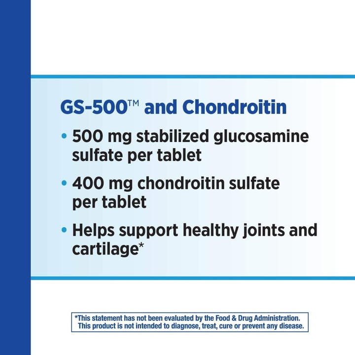 Nature's Way GS - 500 & Chondroitin - Stabilized Glucosamine for Healthy Joint Cartilage - 60 Tablets - The Oasis of Health