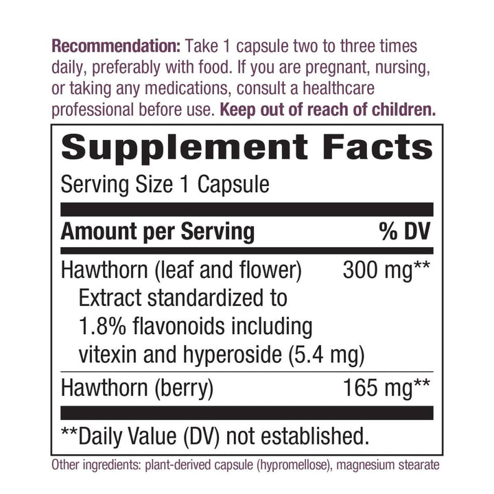 Nature's Way Hawthorn Capsules - 300mg Extract, 90 Vcaps - The Oasis of Health