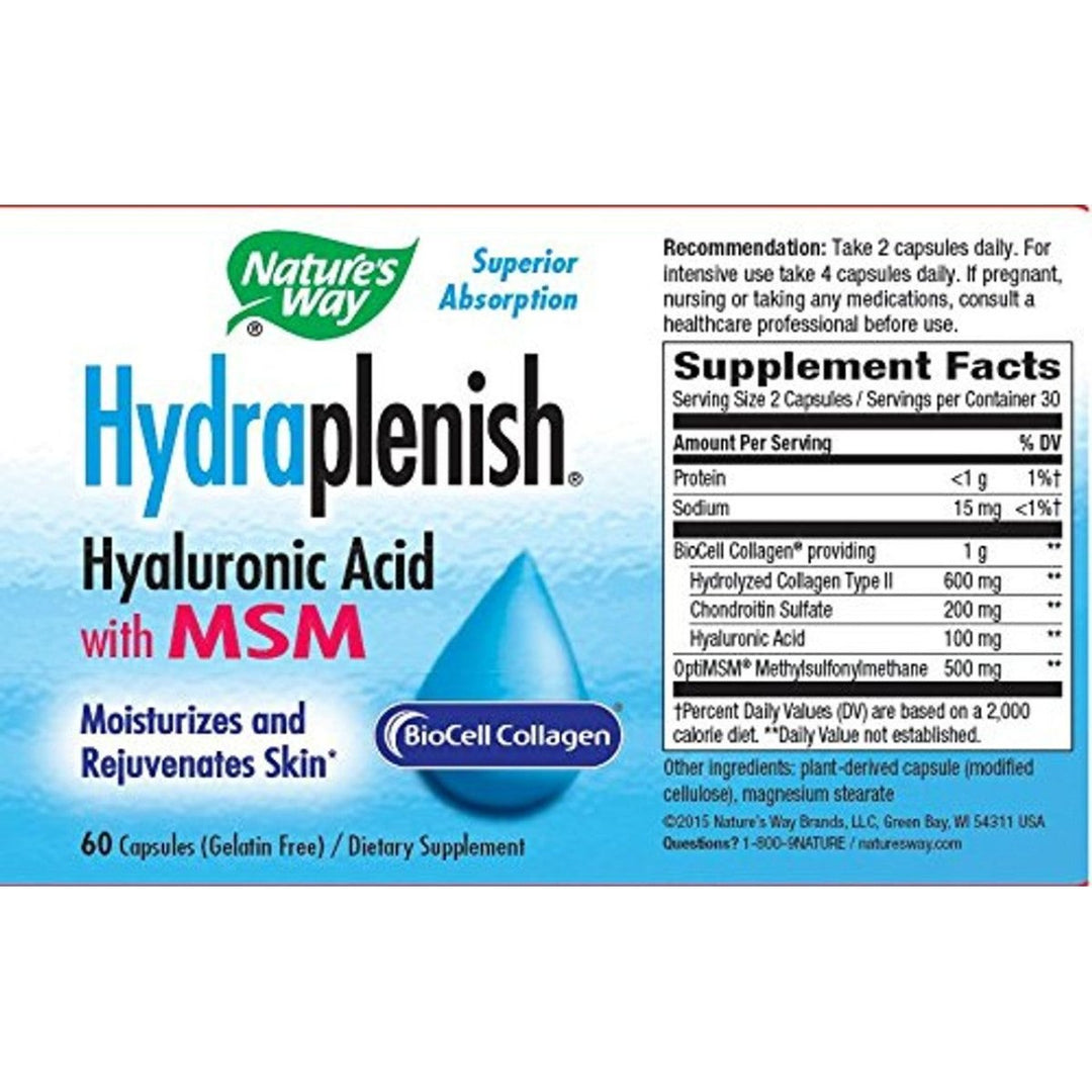 Nature's Way Hydraplenish With MSM 60 Capsules - 4 Packs - The Oasis of Health