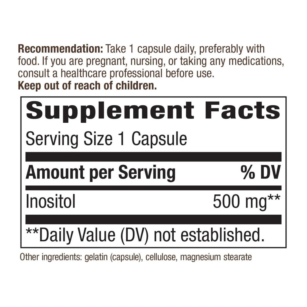 Nature's Way Inositol, 500 mg per serving, 100 Capsules - The Oasis of Health