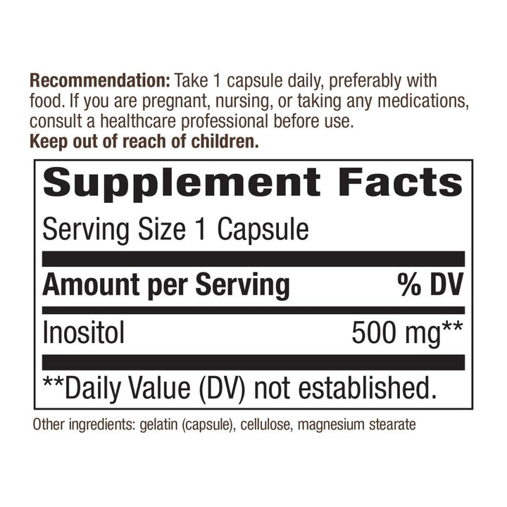 Nature's Way Inositol, 500 mg per serving, 100 Capsules - The Oasis of Health