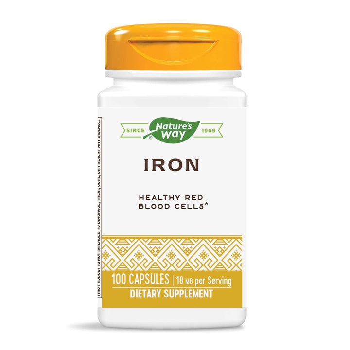 Nature's Way Iron Capsules - Supports Healthy Red Blood Cells - 18mg Per Serving - 100 Capsules - The Oasis of Health