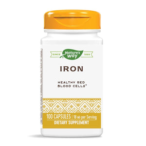 Nature's Way Iron Capsules - Supports Healthy Red Blood Cells - 18mg Per Serving - 100 Capsules - The Oasis of Health