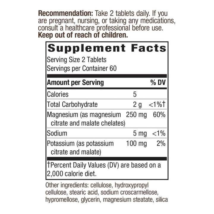 Nature's Way Krebs Magnesium Potassium Complex 345 mg per serving Cellular Energy Support* 120 Tablets - The Oasis of Health