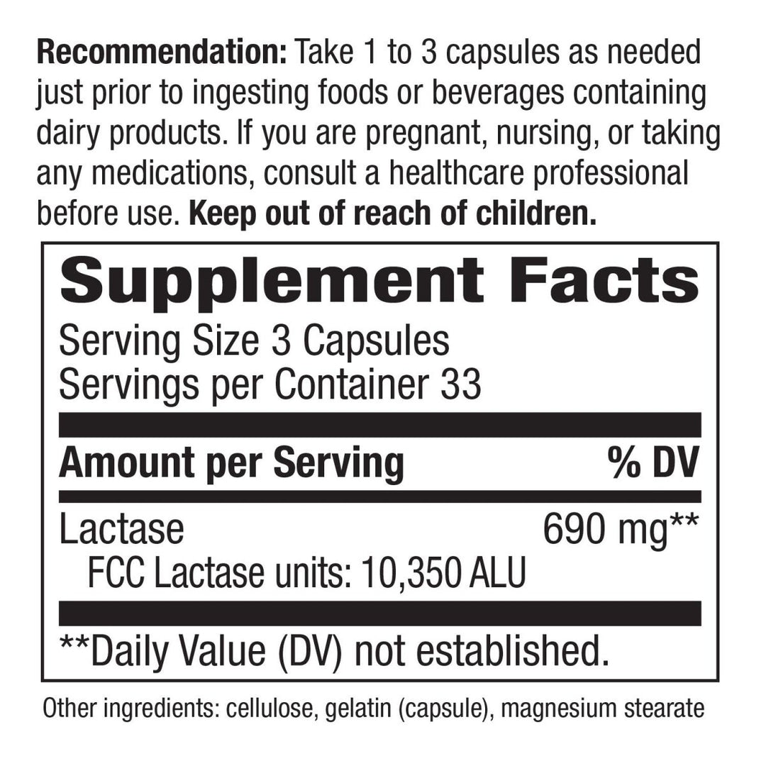 Nature's Way Lactase Enzyme Formula - 100 Capsules - The Oasis of Health