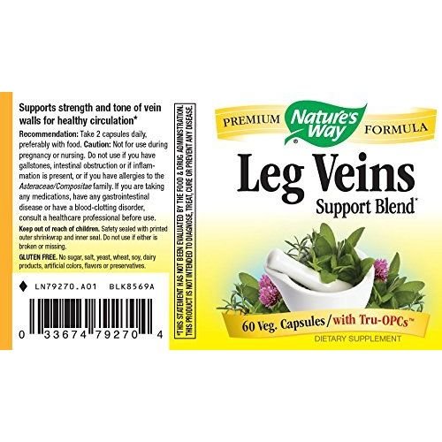 Nature's Way Leg Veins Support Blend*; with 6 - Herb Blend; Vegan; 60 Vegan Capsules (Pack of 3) - The Oasis of Health