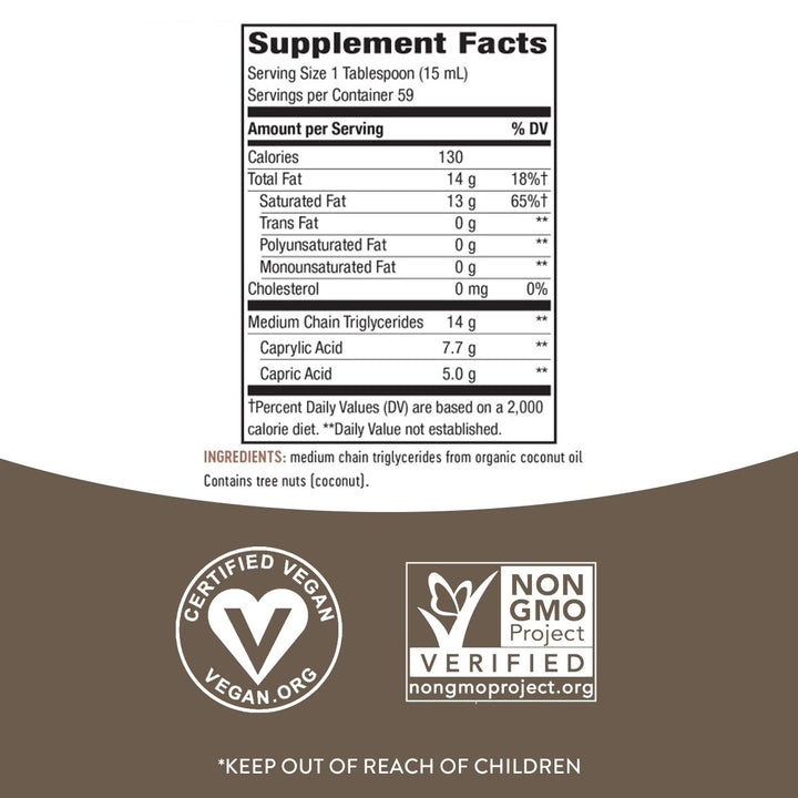 Nature's Way MCT Oil, Brain and Body Fuel from Coconuts*; Keto and Paleo Certified, Organic, Gluten Free, Non - GMO Project Verified, 30 Fl. Oz. - The Oasis of Health