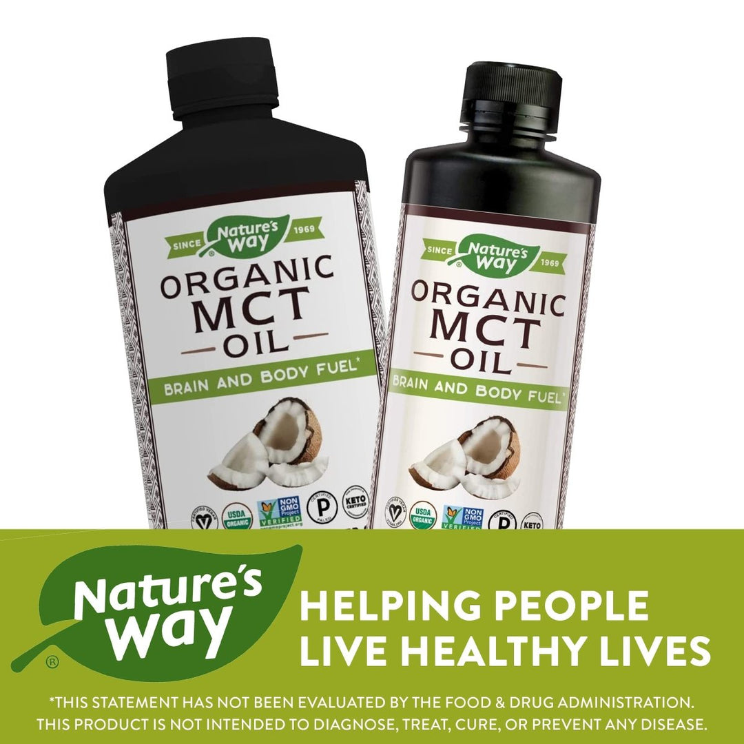 Nature's Way MCT Oil, Brain and Body Fuel from Coconuts*; Keto and Paleo Certified, Organic, Gluten Free, Non - GMO Project Verified, 30 Fl. Oz. - The Oasis of Health