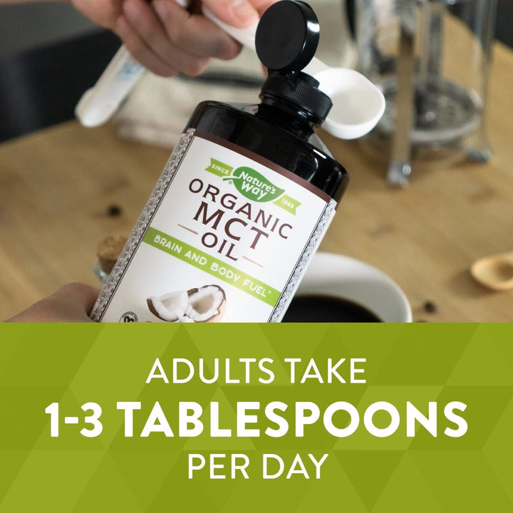 Nature's Way MCT Oil, Brain and Body Fuel from Coconuts*; Keto and Paleo Certified, Organic, Gluten Free, Non - GMO Project Verified, 30 Fl. Oz. - The Oasis of Health