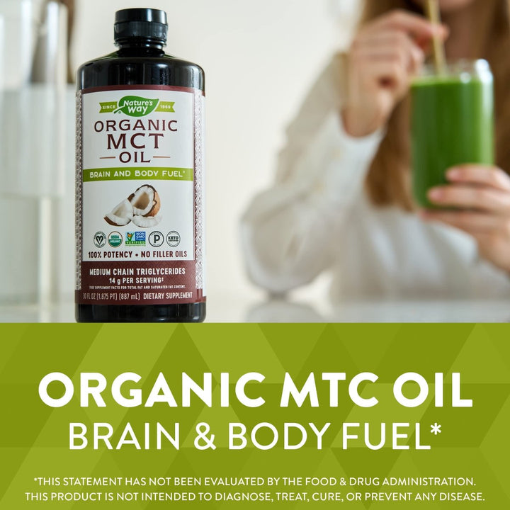 Nature's Way MCT Oil, Brain and Body Fuel from Coconuts*; Keto and Paleo Certified, Organic, Gluten Free, Non - GMO Project Verified, 30 Fl. Oz. - The Oasis of Health