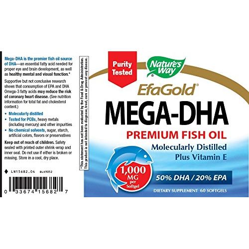 Nature's Way Mega - DHA Softgels, 1000 mg, 60 Count - The Oasis of Health