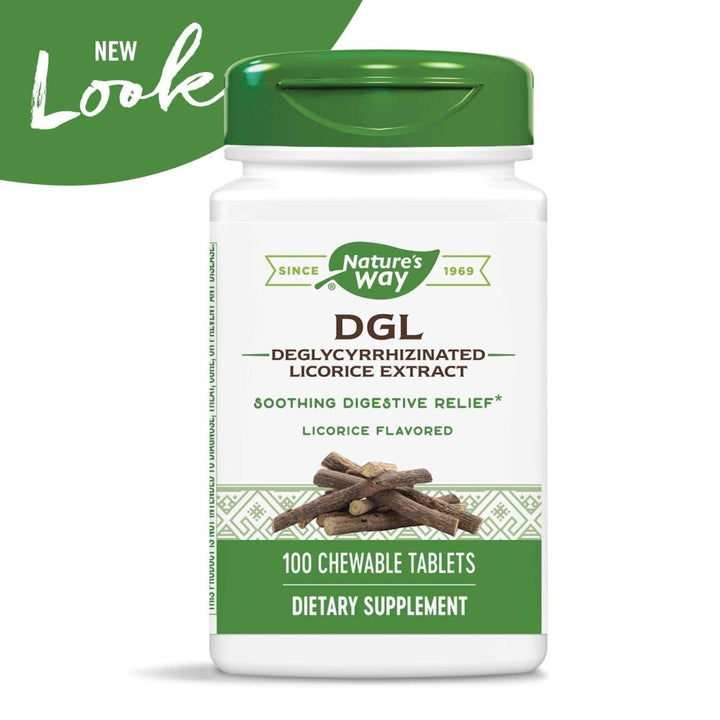 Nature's Way Nature's Way Dgl 3:1 (deglycyrrhizinated Licorice) Digestive Relief, Original, 100 Chewables, Licorice Flavored, 100 Count - The Oasis of Health