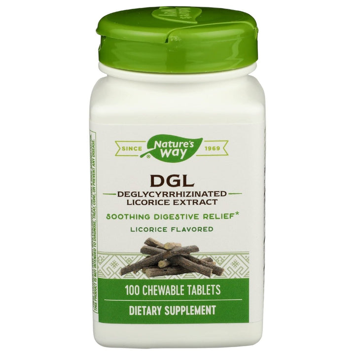 Nature's Way Nature's Way Dgl 3:1 (deglycyrrhizinated Licorice) Digestive Relief, Original, 100 Chewables, Licorice Flavored, 100 Count - The Oasis of Health