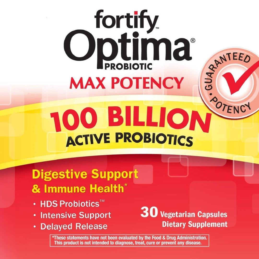 Nature's Way Natures Way Fortify Optima Daily Probiotic, 100 Billion, 15 Strains, Prebiotic, 30 Capsules, 30 Count - The Oasis of Health