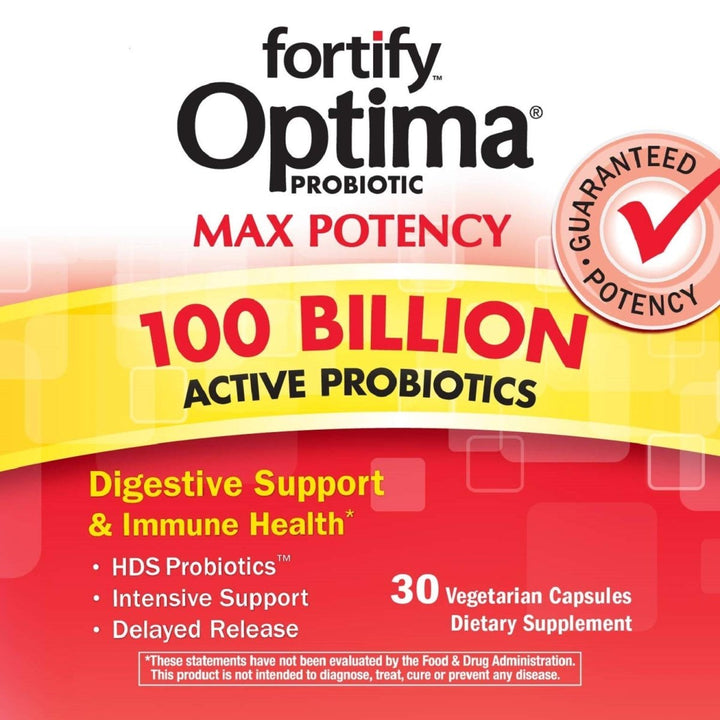 Nature's Way Natures Way Fortify Optima Daily Probiotic, 100 Billion, 15 Strains, Prebiotic, 30 Capsules, 30 Count - The Oasis of Health