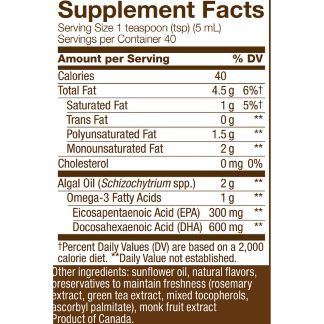 Nature's Way NutraVege Plant Based Omega - 3 Extra Strength**, Eye, Heart, and Brain Health*, Cranberry - Orange Flavored Liquid, 6.8 oz - The Oasis of Health