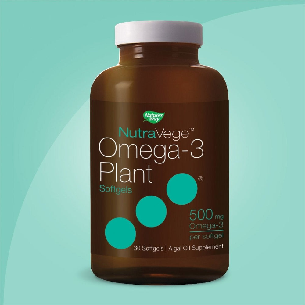 Nature's Way NutraVege Plant Based Omega - 3, Heart Health and Eye and Brain Function*, 30 Vegan Softgels - The Oasis of Health