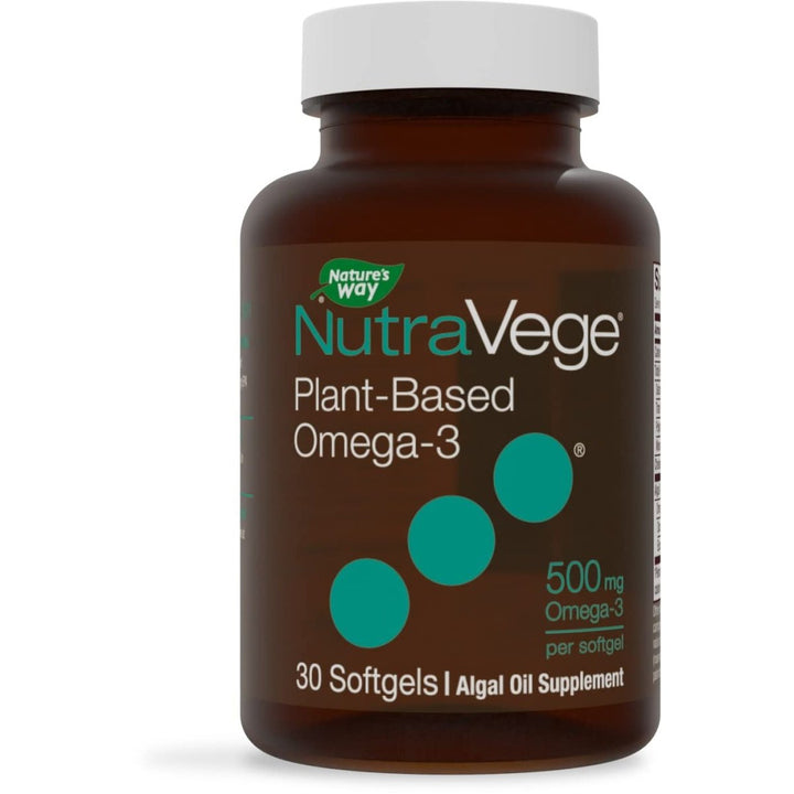 Nature's Way NutraVege Plant Based Omega - 3, Heart Health and Eye and Brain Function*, 30 Vegan Softgels - The Oasis of Health