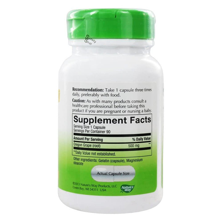 Nature's Way Oregon Grape Root 500 mg - 90 Capsules - The Oasis of Health