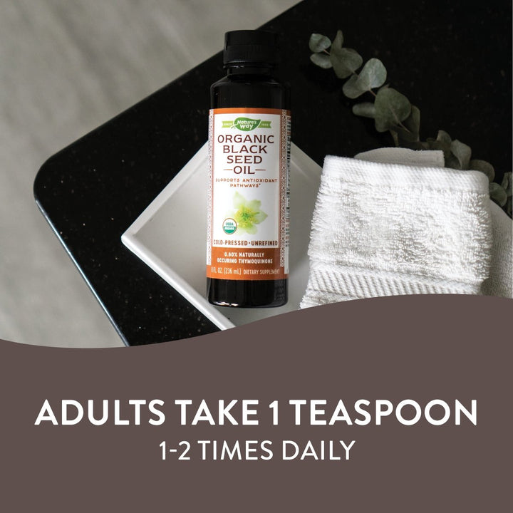 Nature's Way Organic Black Seed Oil - Premium Cold - Pressed Oil with Natural Benefits - 8oz - The Oasis of Health