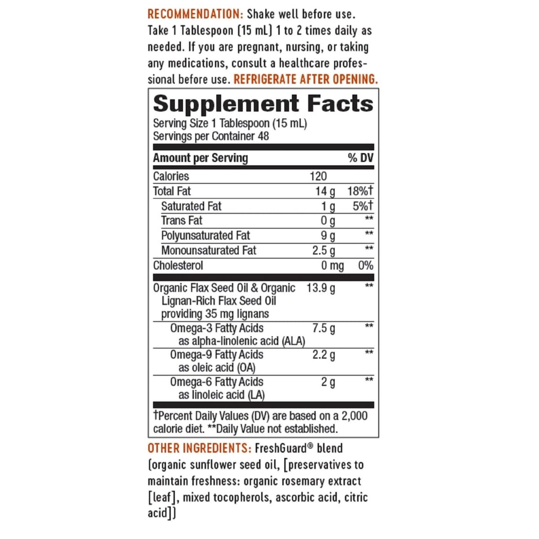 Nature's Way Organic Flax Oil Super Lignan - The Oasis of Health