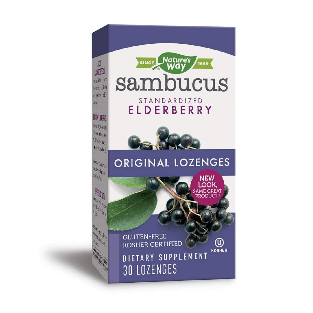 Nature's Way Original Sambucus Elderberry Lozenges with Vitamin C, Gluten Free, Vegan, 30 Count (Packaging May Vary) - The Oasis of Health
