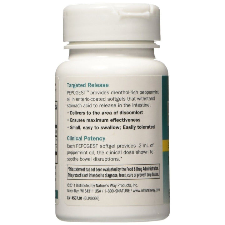 Nature's Way - Pepogest Ec Peppermint Oil, 60 softgels - The Oasis of Health