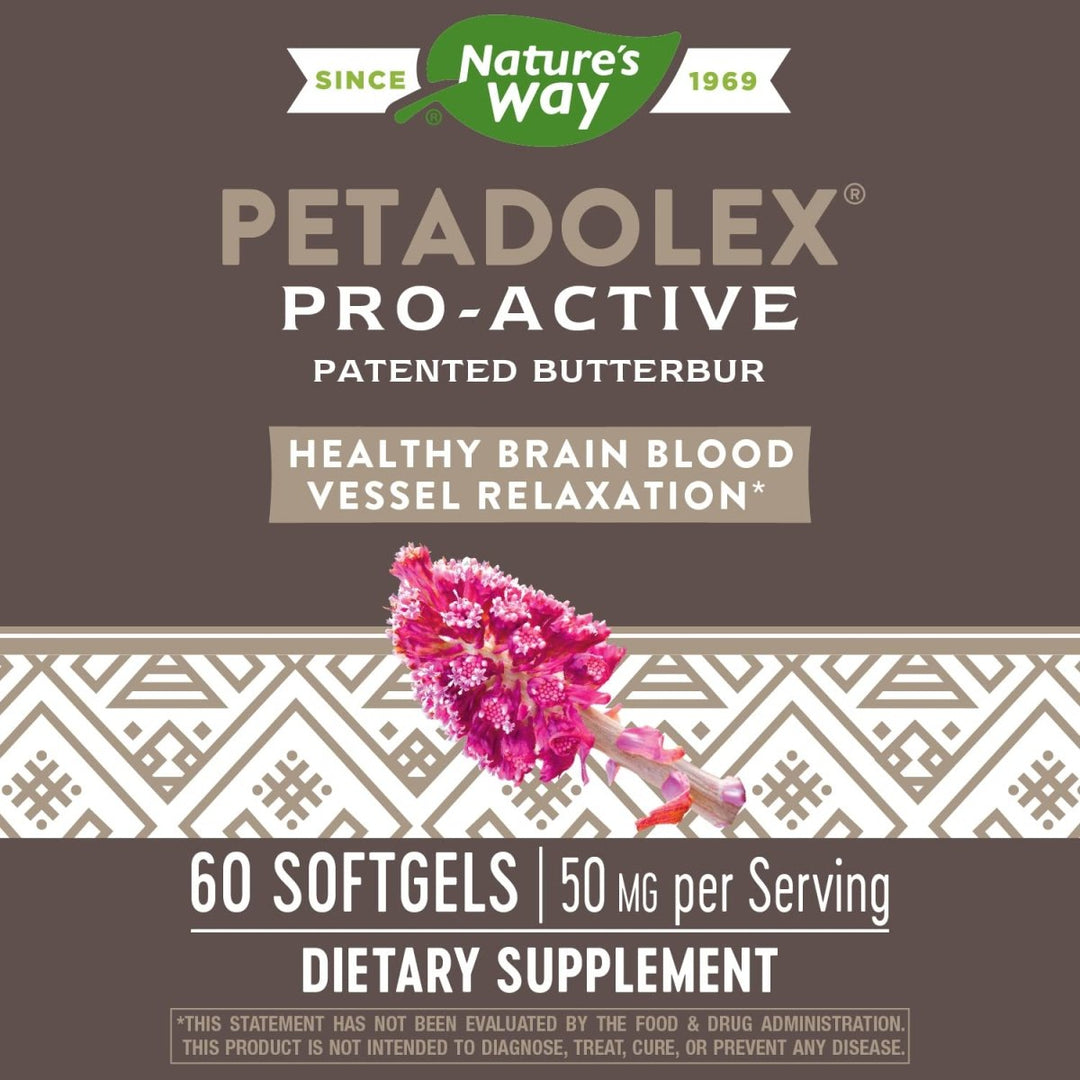 Nature's Way Petadolex Pro - Active Blood Vessel Health with Butterbur, 50 mg per serving, 60 Softgels - The Oasis of Health