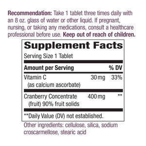 Nature's Way Premium Blend Cranberry 90% Fruit Solids 120 Count - The Oasis of Health