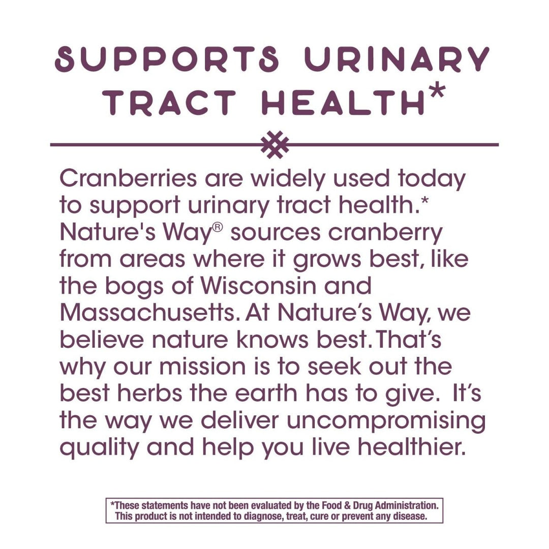 Nature's Way Premium Blend Cranberry 90% Fruit Solids 120 Count - The Oasis of Health