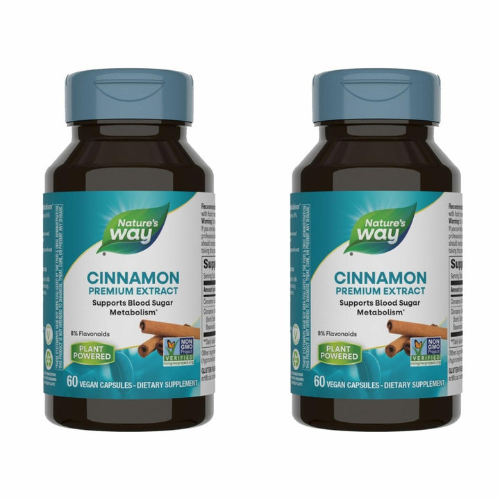 Nature's Way Premium Extract Cinnamon Standardized to 8% Flavonoids 60 Vcaps (Pack of 2) - The Oasis of Health