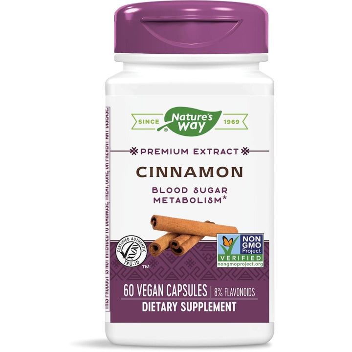 Nature's Way Premium Extract Cinnamon Standardized to 8% Flavonoids 60 Vcaps - The Oasis of Health