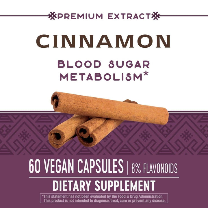 Nature's Way Premium Extract Cinnamon Standardized to 8% Flavonoids 60 Vcaps - The Oasis of Health
