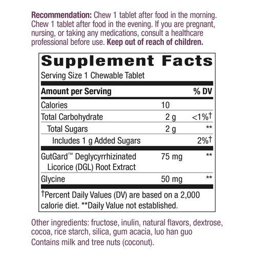 Nature's Way Premium Extract DGL Ultra 75 mg per serving 90 Chewables German Chocolate Flavor - The Oasis of Health