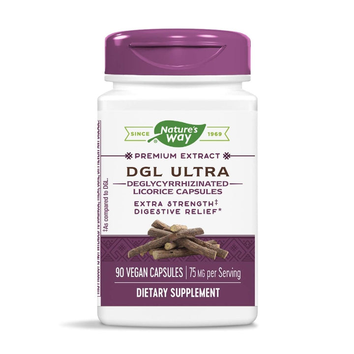 Nature?s Way Premium Extract DGL Ultra Extra Strength Digestive Relief*, 90 Capsules - The Oasis of Health