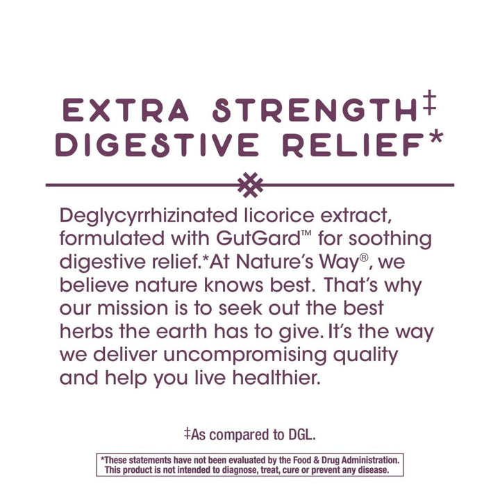 Nature?s Way Premium Extract DGL Ultra Extra Strength Digestive Relief*, 90 Capsules - The Oasis of Health
