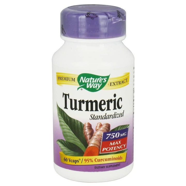 Nature's Way Premium Extract Turmeric Max Potency Standardized to 95% Curcuminoids 750 mg per serving 60 VCaps - The Oasis of Health