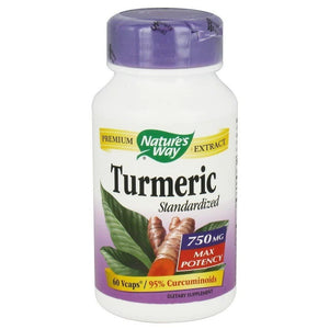 Nature's Way Premium Extract Turmeric Max Potency Standardized to 95% Curcuminoids 750 mg per serving 60 VCaps - The Oasis of Health