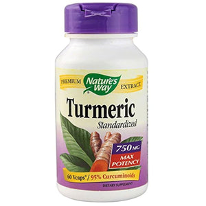 Nature's Way Premium Extract Turmeric Max Potency Standardized to 95% Curcuminoids 750 mg per serving 60 VCaps - The Oasis of Health