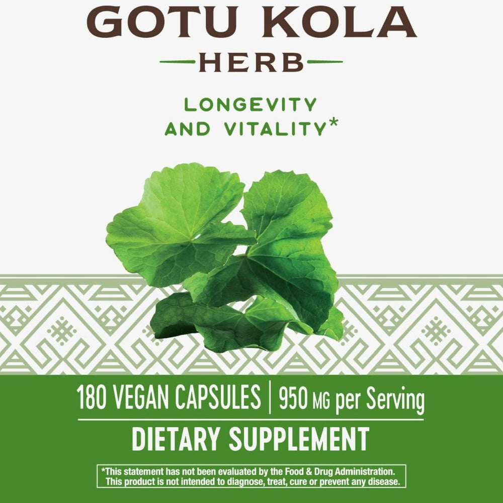 Nature's Way Premium Herbal Gotu Kola Herb 950 mg per serving 180 VCaps - The Oasis of Health