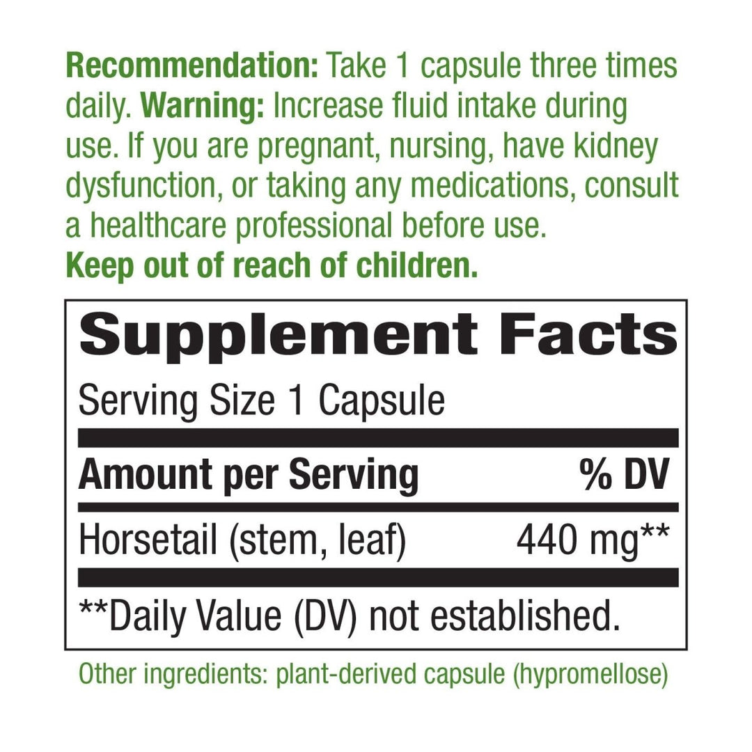 Nature's Way Premium Herbal Horsetail Grass 440 mg 100 VCaps - The Oasis of Health