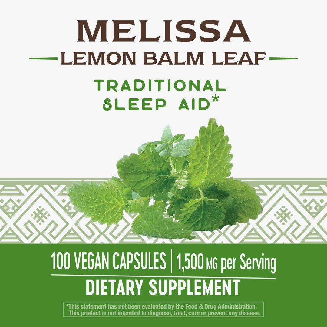Nature's Way Premium Herbal Melissa Lemon Balm Leaf, 1,500 mg per serving, 100 VCaps - The Oasis of Health
