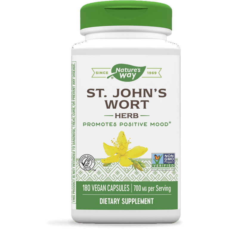 Nature's Way Premium Herbal St. John?s Wort Herb, 700 mg per serving, 180 VCaps - The Oasis of Health