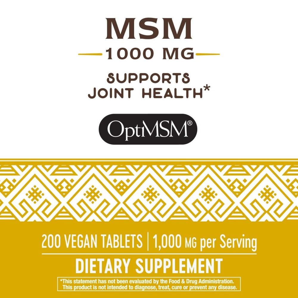 Nature's Way Premium Quality MSM 1000 mg Pure OptiMSM 200 Count - The Oasis of Health